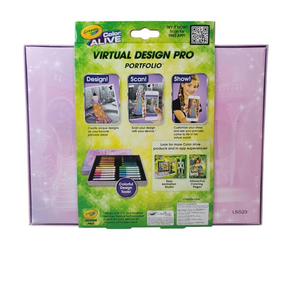 Crayola Color Alive Art Kit Virtual Design Pro Markers Case Disney Princess NEW - Picture 4 of 8